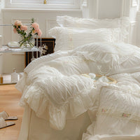 HKM-236243 Cotton Washed Ruffled Quilt Cover Set - Available in Multiple Sizes