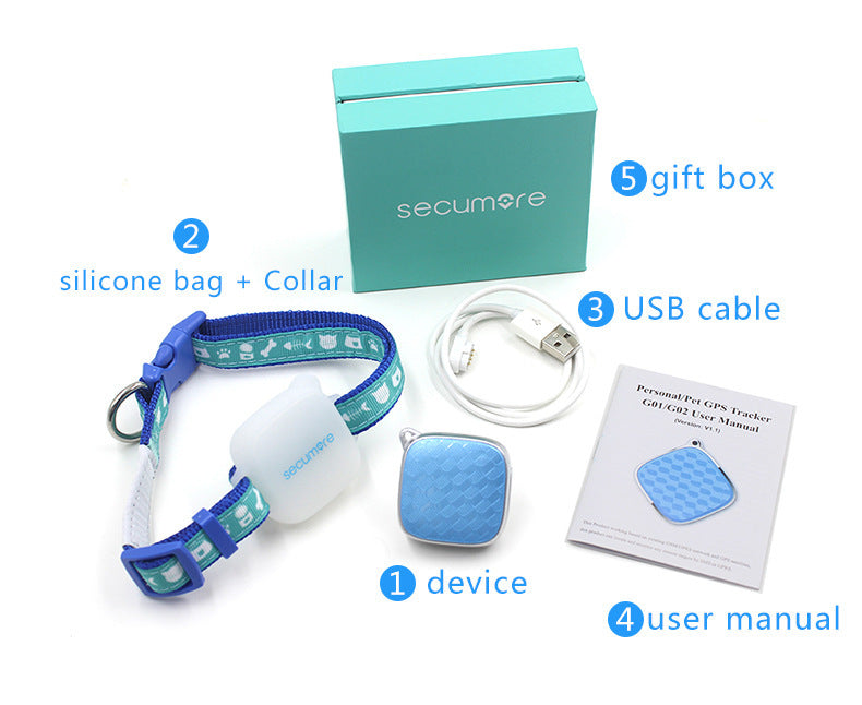 HKM-236435 IP65 Waterproof Remote Tracking Device for Kittens and Puppies - GPS Positioning with Multiple Alarm Modes