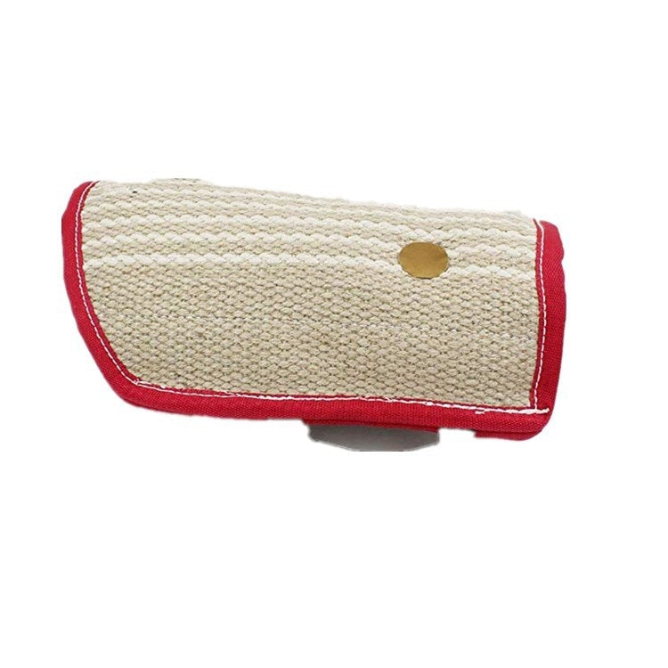 HKM-236563 Open Sleeve Nipping Sleeve for Dog Training - Durable Linen with Multiple Color Edges