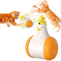 HKM-236691 Funny Cat Toy New Product Electric Sounding Tumbler Hair Laser Chicken Funny Cat Toy