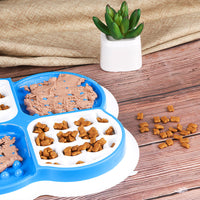 HKM-236947 Multi-functional Non-slip Pet Slow Food Plate with Suction Cup - Available in Blue, Pink, Green, 235mm Size
