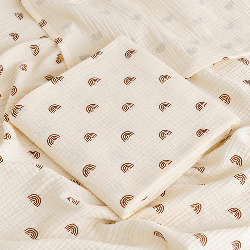 HKM-237075 Korean Baby Double-Layer Gauze Bath Towel in Fun Patterns and Soft Colors