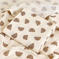 HKM-237075 Korean Baby Double-Layer Gauze Bath Towel in Fun Patterns and Soft Colors