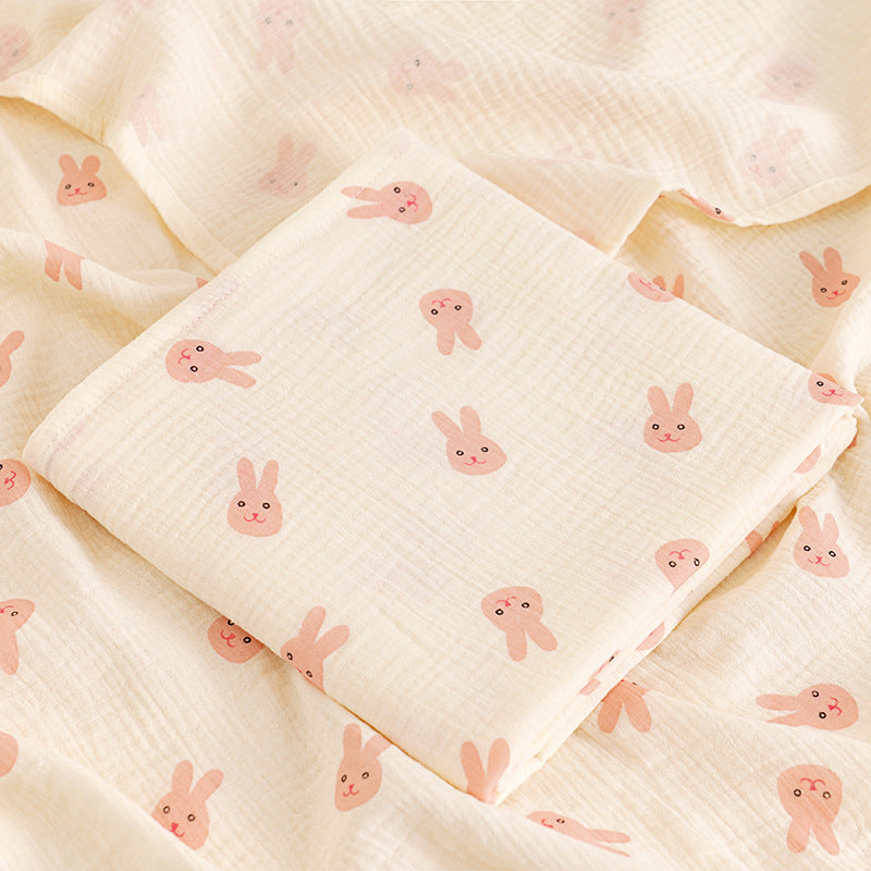 HKM-237075 Korean Baby Double-Layer Gauze Bath Towel in Fun Patterns and Soft Colors