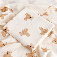 HKM-237075 Korean Baby Double-Layer Gauze Bath Towel in Fun Patterns and Soft Colors