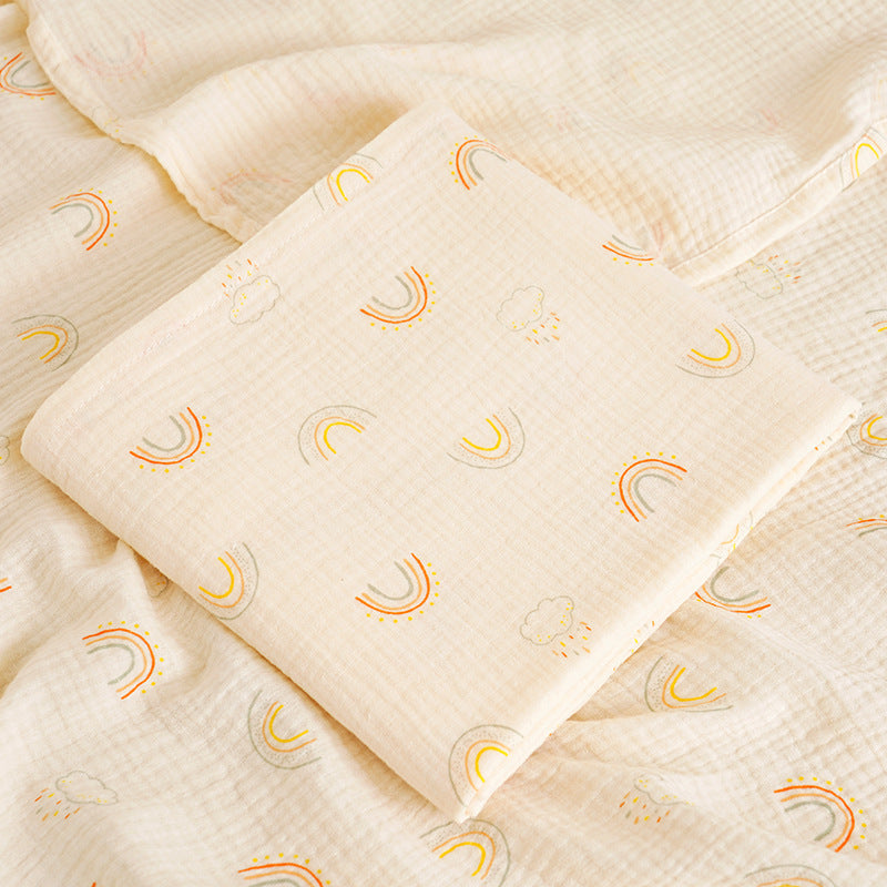 HKM-237075 Korean Baby Double-Layer Gauze Bath Towel in Fun Patterns and Soft Colors