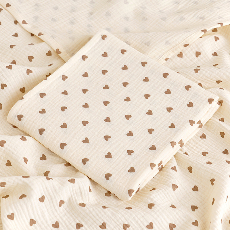 HKM-237075 Korean Baby Double-Layer Gauze Bath Towel in Fun Patterns and Soft Colors