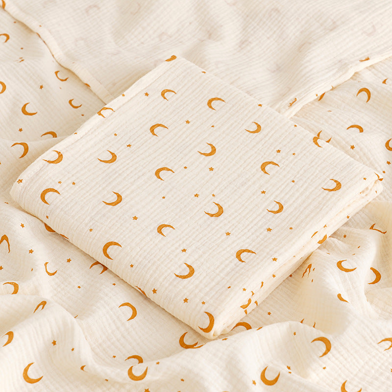 HKM-237075 Korean Baby Double-Layer Gauze Bath Towel in Fun Patterns and Soft Colors