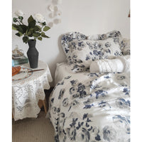HKM-237075 Vintage Camellia Cotton Four-Piece Duvet Cover and Sheet Set