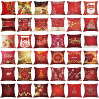 HKM-237139 Cartoon Print Cotton and Linen Pillowcase - Mediterranean Style Cushion Cover 45x45cm