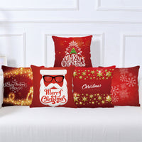 HKM-237139 Cartoon Print Cotton and Linen Pillowcase - Mediterranean Style Cushion Cover 45x45cm