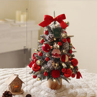 HKM-237203 Christmas Tree with Lights - 45cm Red and White Ball Decoration for Home and Desk