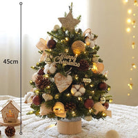HKM-237203 Christmas Tree with Lights - 45cm Red and White Ball Decoration for Home and Desk