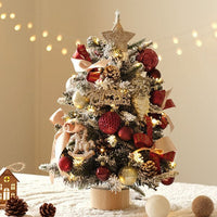 HKM-237203 Christmas Tree with Lights - 45cm Red and White Ball Decoration for Home and Desk