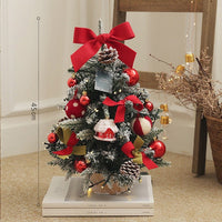 HKM-237203 Christmas Tree with Lights - 45cm Red and White Ball Decoration for Home and Desk