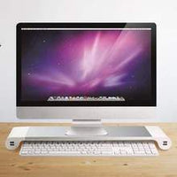 HKM-237587 Ergonomic Computer Monitor Stand with USB Charging and Keyboard Storage
