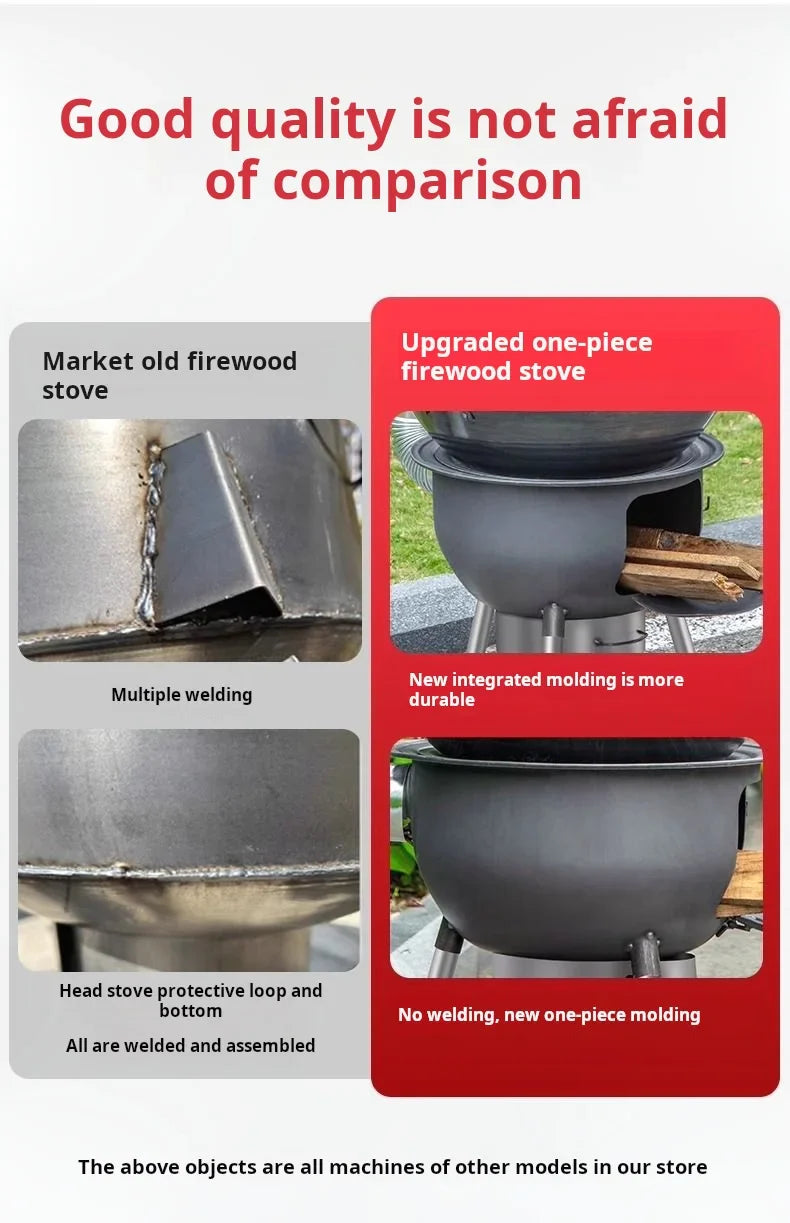 KTX-237587 High-Efficiency Portable Wood Cook Stove for Outdoor Cooking and Camping