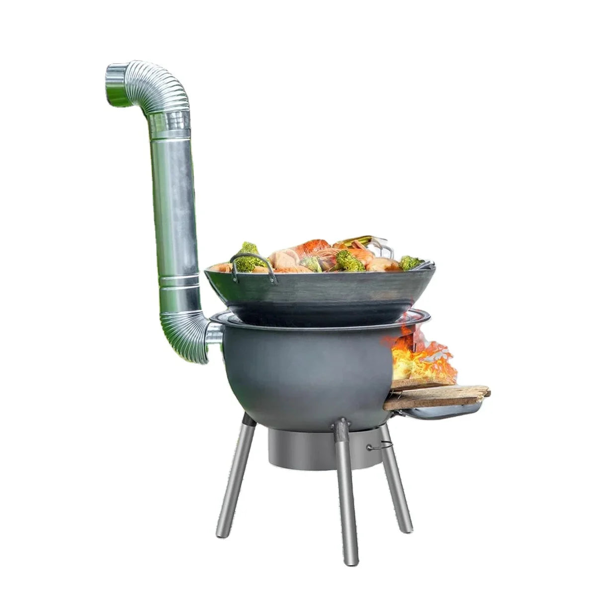 KTX-237587 High-Efficiency Portable Wood Cook Stove for Outdoor Cooking and Camping