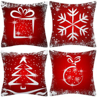 HKM-237907 Sofa Living Room Christmas Pillow Covers - Set of 4, Modern Design, 45x45 cm, Multiple Colors Available
