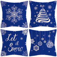 HKM-237907 Sofa Living Room Christmas Pillow Covers - Set of 4, Modern Design, 45x45 cm, Multiple Colors Available