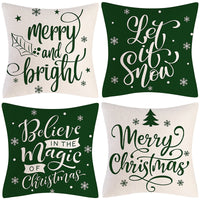 HKM-237907 Sofa Living Room Christmas Pillow Covers - Set of 4, Modern Design, 45x45 cm, Multiple Colors Available