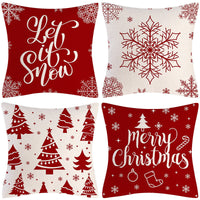 HKM-237907 Sofa Living Room Christmas Pillow Covers - Set of 4, Modern Design, 45x45 cm, Multiple Colors Available