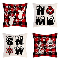 HKM-237907 Sofa Living Room Christmas Pillow Covers - Set of 4, Modern Design, 45x45 cm, Multiple Colors Available