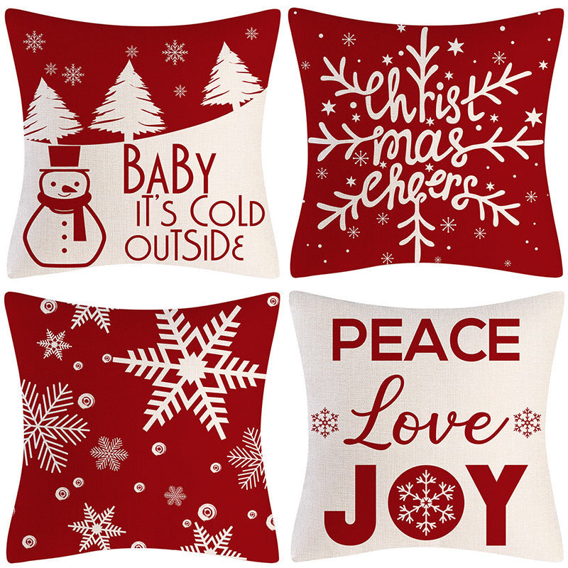 KTX-237907 Sofa Living Room Christmas Pillow Covers - Set of 4, Modern Design, 45x45 cm, Multiple Colors Available