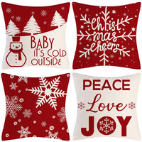 HKM-237907 Sofa Living Room Christmas Pillow Covers - Set of 4, Modern Design, 45x45 cm, Multiple Colors Available