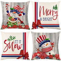 HKM-237907 Sofa Living Room Christmas Pillow Covers - Set of 4, Modern Design, 45x45 cm, Multiple Colors Available