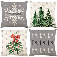 HKM-237907 Sofa Living Room Christmas Pillow Covers - Set of 4, Modern Design, 45x45 cm, Multiple Colors Available