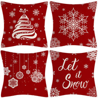 HKM-237907 Sofa Living Room Christmas Pillow Covers - Set of 4, Modern Design, 45x45 cm, Multiple Colors Available