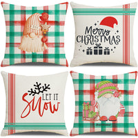 HKM-237907 Sofa Living Room Christmas Pillow Covers - Set of 4, Modern Design, 45x45 cm, Multiple Colors Available