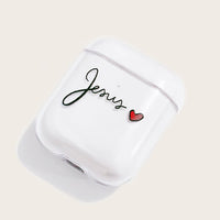 HKM-237971 Transparent Colored Letter Love Wireless Bluetooth Headset Case for AirPods 1/2
