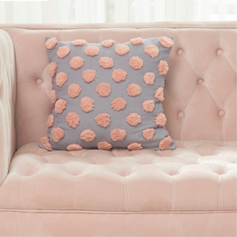 HKM-238035 Moroccan Tufted Dots Pillow Cover - Modern Simple Design, Various Colors, 45x45cm