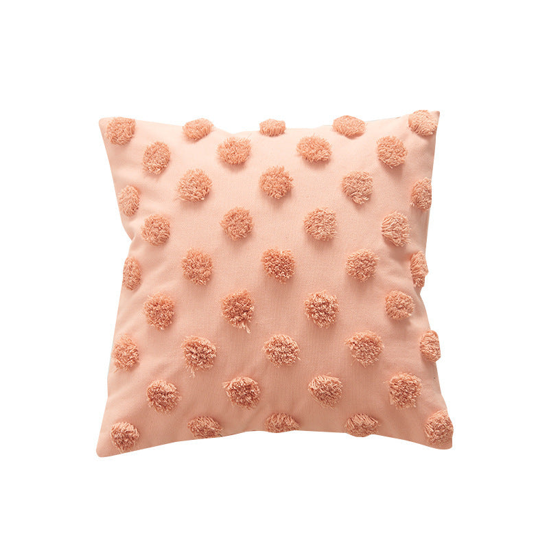 HKM-238035 Moroccan Tufted Dots Pillow Cover - Modern Simple Design, Various Colors, 45x45cm