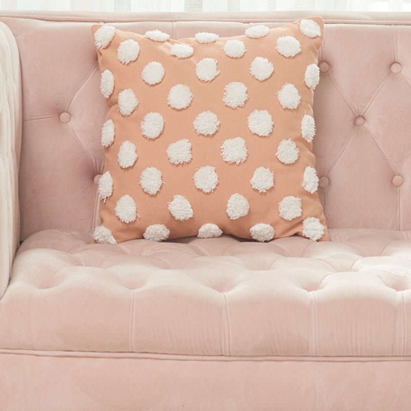 HKM-238035 Moroccan Tufted Dots Pillow Cover - Modern Simple Design, Various Colors, 45x45cm