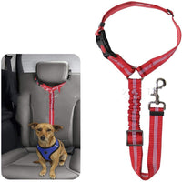 HKM-238227 Elastic Reflective Dog Car Harness with Nylon Leash and Ring for Safe Travel