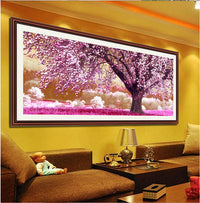 HKM-238227 Forest Landscape Diamond Painting with Blooming Flowers in Modern Simplicity Design - 120x60cm