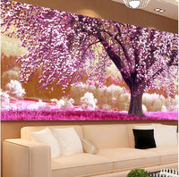 HKM-238227 Forest Landscape Diamond Painting with Blooming Flowers in Modern Simplicity Design - 120x60cm