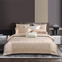 HKM-238227 Long-Staple Cotton Jacquard Four-Piece Bedding Set in Solid Colors