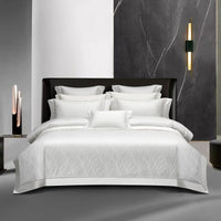 HKM-238227 Long-Staple Cotton Jacquard Four-Piece Bedding Set in Solid Colors