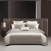HKM-238227 Long-Staple Cotton Jacquard Four-Piece Bedding Set in Solid Colors