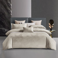 HKM-238227 Long-Staple Cotton Jacquard Four-Piece Bedding Set in Solid Colors