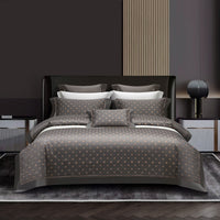 HKM-238227 Long-Staple Cotton Jacquard Four-Piece Bedding Set in Solid Colors