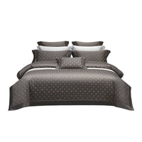 HKM-238227 Long-Staple Cotton Jacquard Four-Piece Bedding Set in Solid Colors