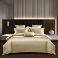 HKM-238227 Long-Staple Cotton Jacquard Four-Piece Bedding Set in Solid Colors
