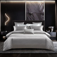 HKM-238227 Long-Staple Cotton Jacquard Four-Piece Bedding Set in Solid Colors