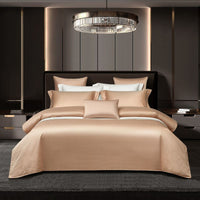 HKM-238227 Long-Staple Cotton Jacquard Four-Piece Bedding Set in Solid Colors