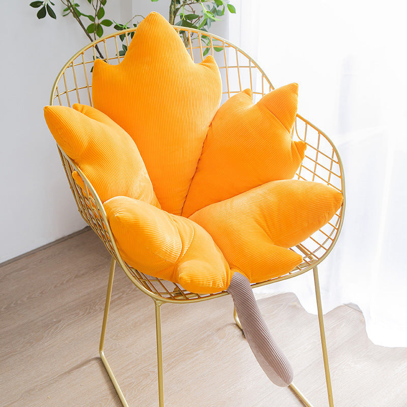 HKM-238355 Maple Leaf Shaped Down Cotton Cushion for Sofa and Chair - Soft Plush Pillow in Various Colors